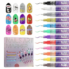 Nail Art Pens Set of 12 Colors