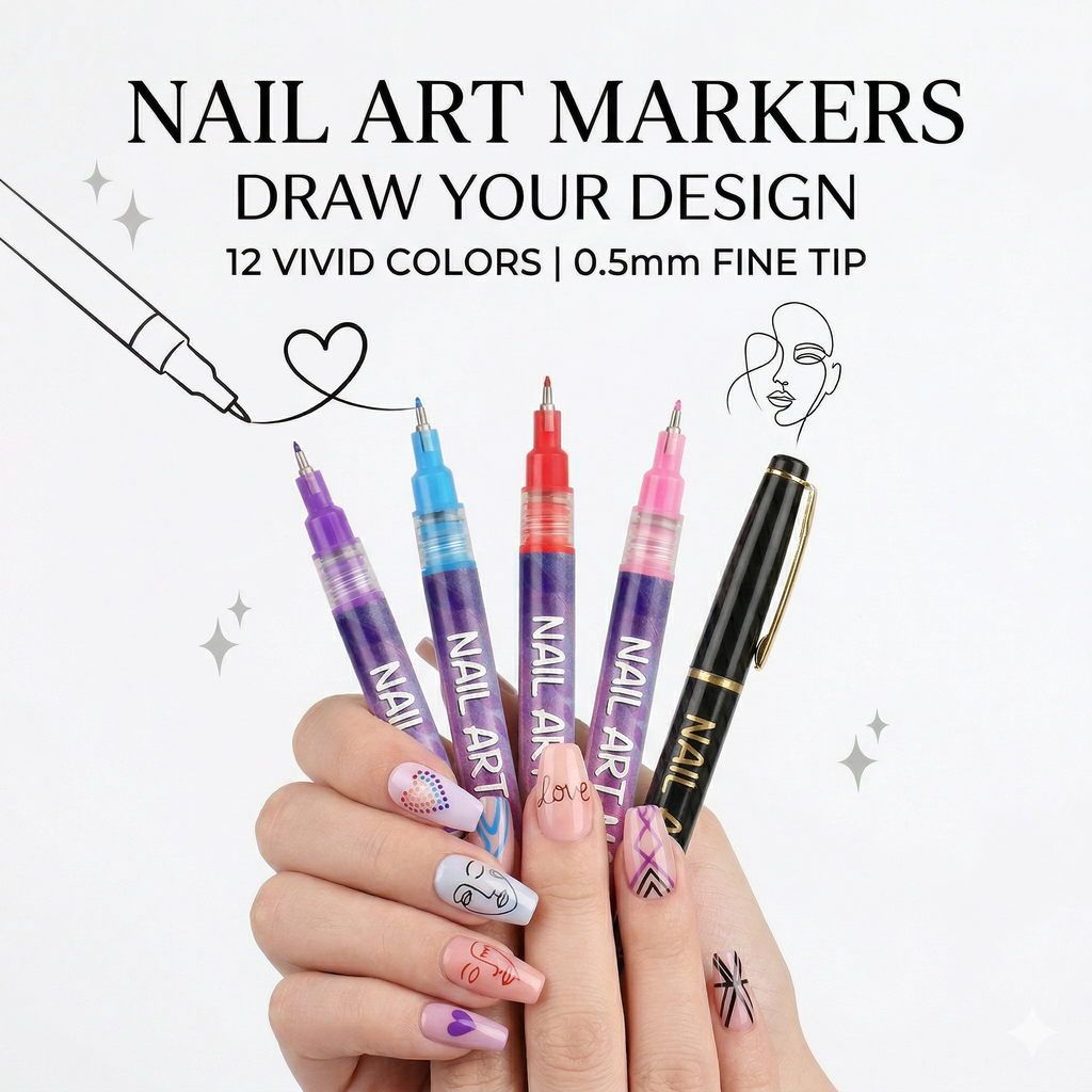 Nail Art Pens Set of 12 Colors