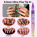 Nail Art Pens Set of 12 Colors