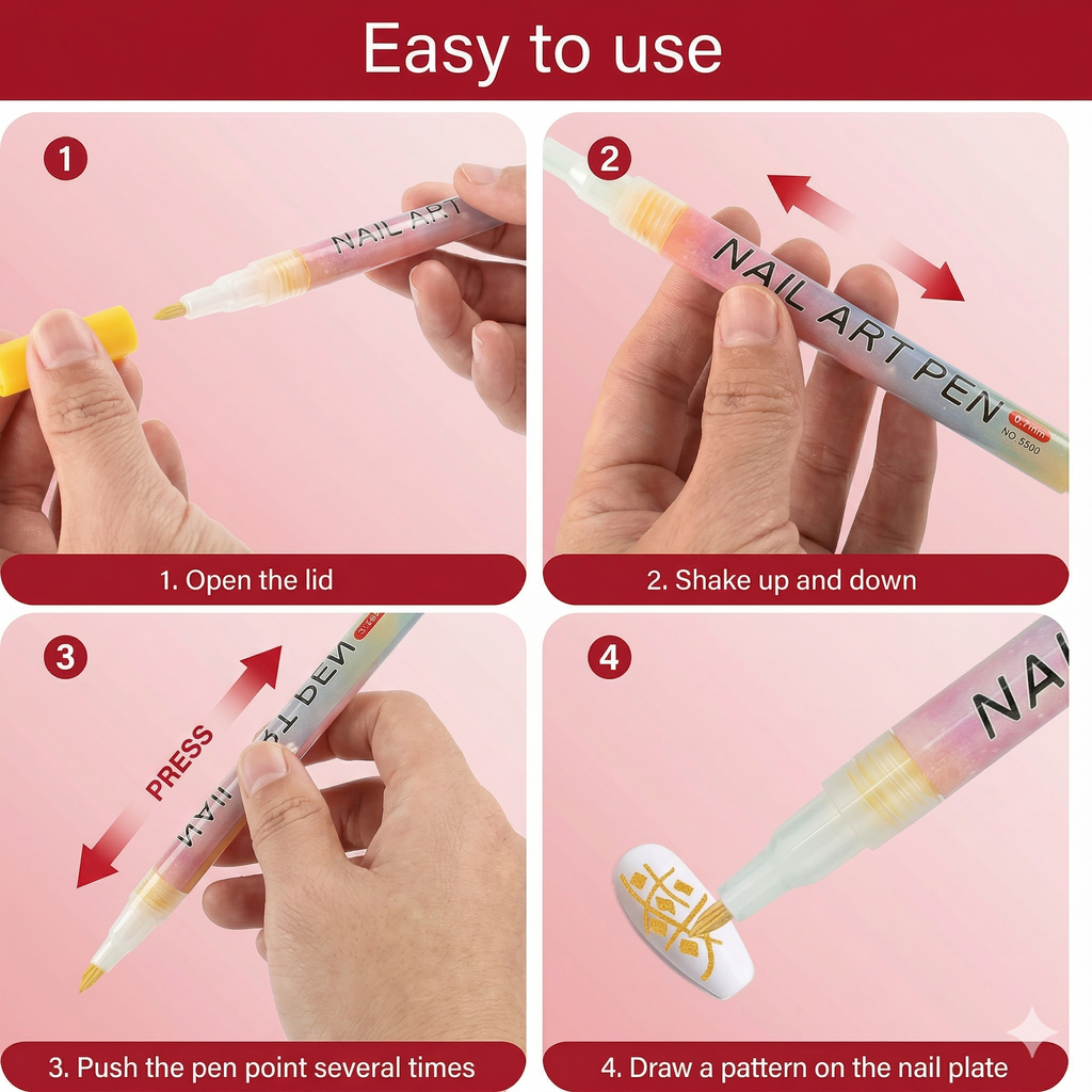 Nail Art Pens Set of 12 Colors